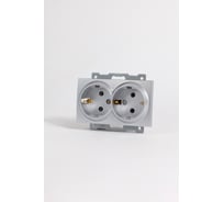 Розетка Elbi Zena Vega Серый Металлик 2-я с заземлением M+K 609-011000-907