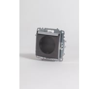 Розетка Elbi Zena Vega Серый Металлик с крышкой, заземлением и защитой от детей M+K 609-011000-219