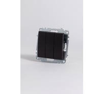 Выключатель Elbi Zena Vega Черный Матовый трёх клавишный 1 выход M+K 609-014800-254