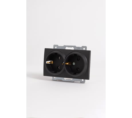 Розетка Elbi Zena Vega Черный Матовый 2-я с заземлением M+K 609-014800-907