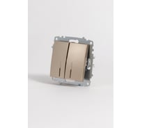 Выключатель Elbi Zena Vega Титан двухклавишный с подсветкой M+K 609-011400-203