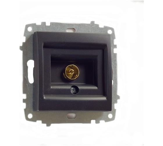 Розетка TV Elbi Zena Vega Черный Матовый (Koнцевая) M+K 609-014800-246 1