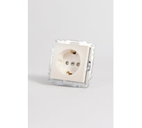 Розетка Elbi Zena Vega Слоновая Кость с заземлением и защитой от детей M+K 609-012500-243