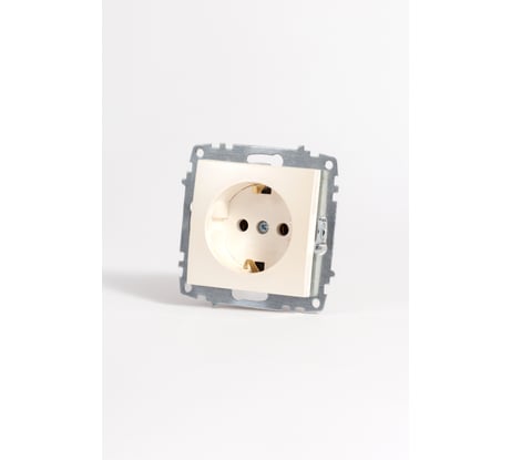 Розетка Elbi Zena Vega Слоновая Кость с заземлением M+K 609-012500-217