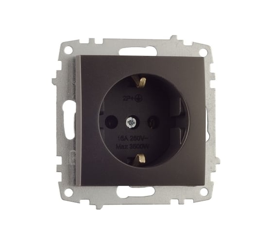 Розетка Elbi Zena Vega Черный с заземлением M+K 609-013000-217