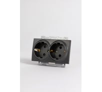 Розетка 2-я Elbi Zena Vega дымчатый с заземлением M+K 609-011100-907