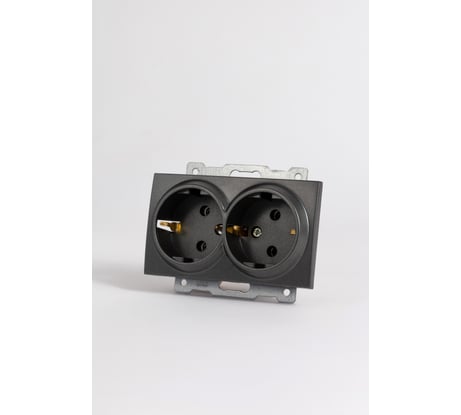 Розетка 2-я Elbi Zena Vega дымчатый с заземлением M+K 609-011100-907