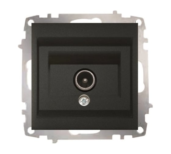 Розетка для TV с экраном (кoнцевая) Elbi Zena Vega дымчатый M+K 609-011100-273 1