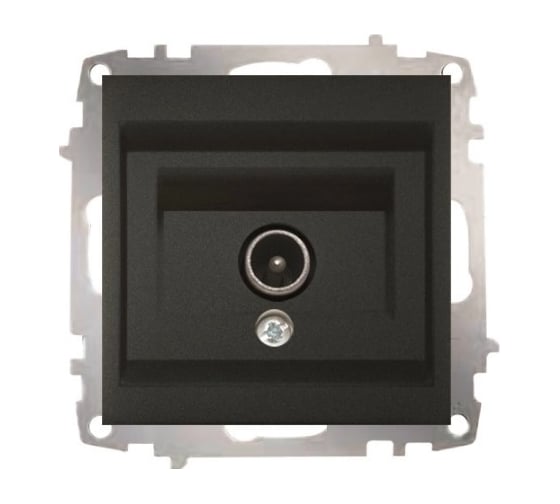 Розетка для TV с экраном (проходная) Elbi Zena Vega дымчатый M+K 609-011100-272