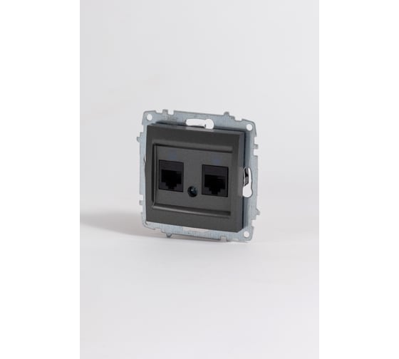 Розетка компьютерная двойная (Cat 6) Elbi Zena Vega дымчатый M+K 609-011100-248 1