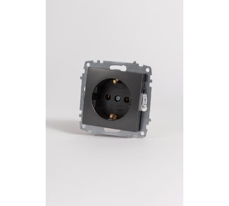 Розетка с заземлением Elbi Zena Vega дымчатый M+K 609-011100-217