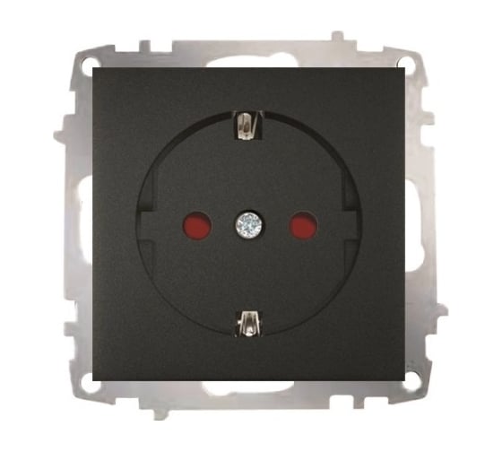 Розетка с заземлением и защитой от детей Elbi Zena Vega дымчатый M+K 609-011100-243