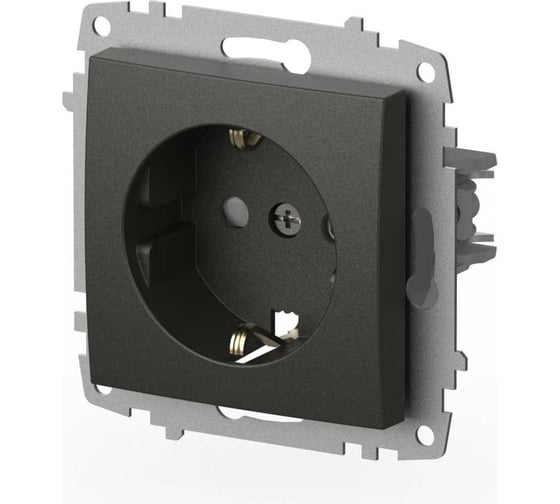 Розетка с заземлением и защитой от детей Elbi Zena Vega дымчатый M+K 609-011100-243