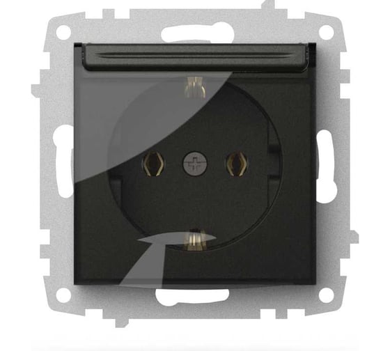 Розетка с крышкой и заземлением Elbi Zena Vega дымчатый M+K 609-011100-218 1