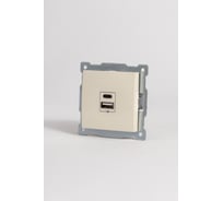 Розетка Elbi Zena Vega кремовый с двумя разъемами USB + Tupe C+A 609-010300-335
