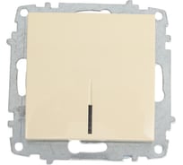 Выключатель одноклавишный Elbi Zena Vega Kремовый с подсветкой M+K 609-010300-201