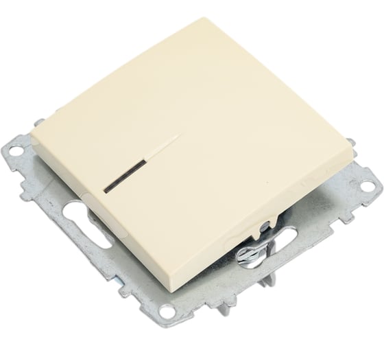 Выключатель одноклавишный Elbi Zena Vega Kремовый с подсветкой M+K 609-010300-201