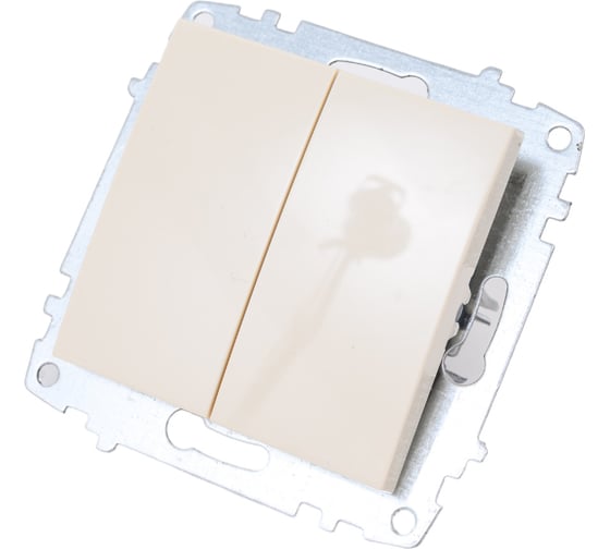 Выключатель двухклавишный Elbi Zena Vega Kремовый M+K 609-010300-202 1