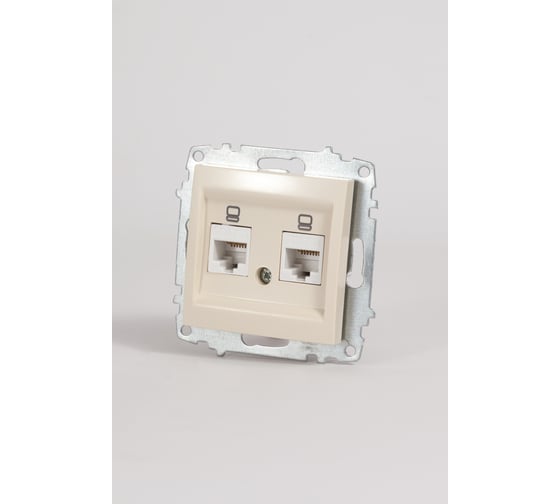 Розетка Elbi Zena Vega Kремовый компьютерная Двойная ( Cat 6) M+K 609-010300-248