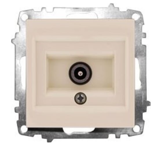 Розетка для TV Elbi Zena Vega Kремовый с экраном (Проходная) M+K 609-010300-272 1