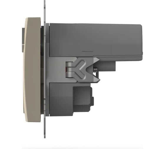 USB розетка и розетка с заземлением Elbi Zena Vega Kремовый, два входа USB для заряда устройства, защита от детей, M+K 609-010300-317