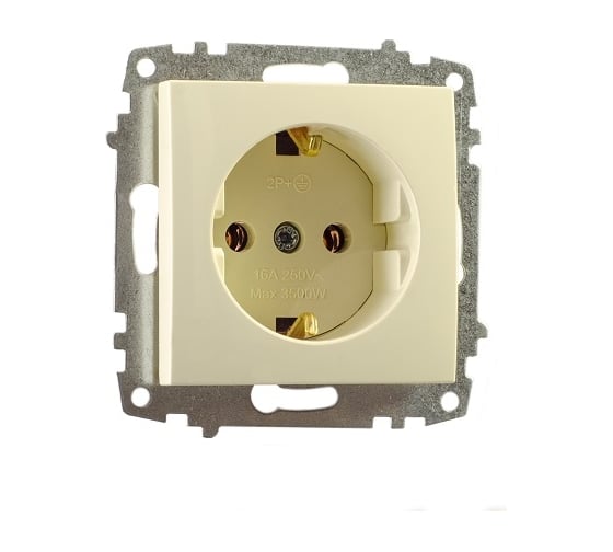 Розетка Elbi Zena Vega Kремовый с заземлением M+K 609-010300-217