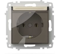 Розетка Elbi Zena Vega Kремовый с крышкой и заземлением M+K 609-010300-218