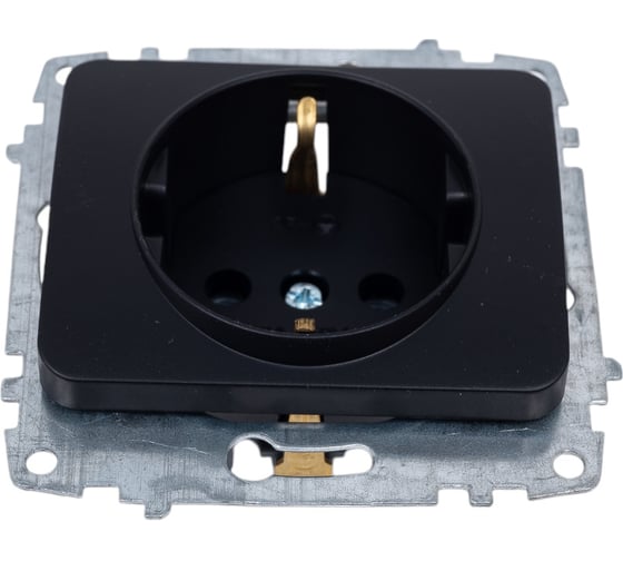 Розетка Elbi Jazz 07 с заземлением M+K vantablack 607-014800-217