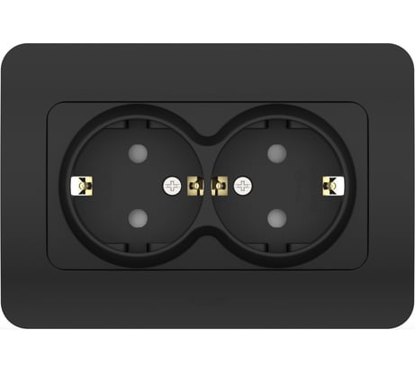 2-местная розетка Elbi Jazz Vantablack с заземлением с защитой от детей 508-014800-917