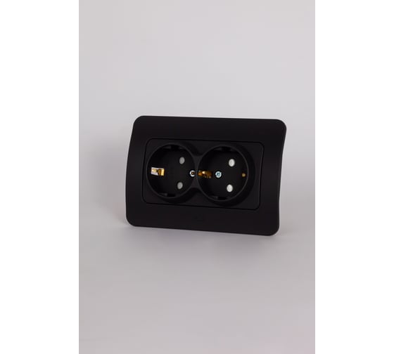 2-местная розетка Elbi Jazz Vantablack с заземлением с защитой от детей 508-014800-917