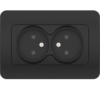 2-местная розетка Elbi Jazz Vantablack с защитными шторками 508-014800-918