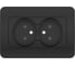 2-местная розетка Elbi Jazz Vantablack с защитными шторками 508-014800-918 1