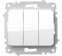 Выключатель 3 клавишный Elbi Jazz M+K белый 607-010200-254
