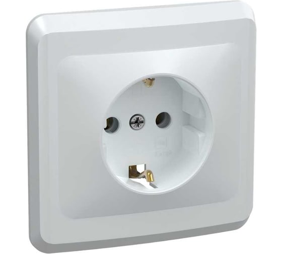 Розетка GENERICA 1местн. c з/к без защ.штор. 16А ВЕГА белый ERV11-K01-16-DM 1