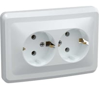 Розетка GENERICA 2местн. с з/к без защ.штор. 16А ВЕГА белый ERV21-K01-16-DM