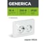 Розетка GENERICA 2местн. с з/к без защ.штор. 16А ВЕГА белый ERV21-K01-16-DM 2