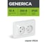 Розетка GENERICA 2местн. без з/к без защ.штор. 10А ВЕГА белый ERV20-K01-10-DM 2