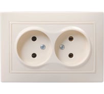 Розетка GENERICA РС12-2-ККм 2местн. без з/к без защ.штор. 10А КВАРТА кремовый ERK23-K33-10-DM