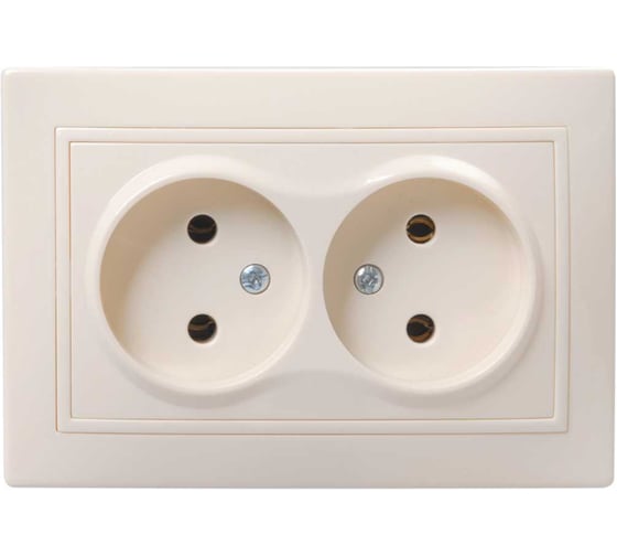 Розетка GENERICA РС12-2-ККм 2местн. без з/к без защ.штор. 10А КВАРТА кремовый ERK23-K33-10-DM 1