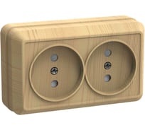 Розетка GENERICA 2местн. без з/к 10А откр.уст. ОКТАВА сосна ERO20-K03-10-DC
