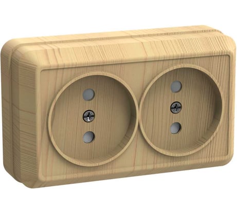 Розетка GENERICA 2местн. без з/к 10А откр.уст. ОКТАВА сосна ERO20-K03-10-DC