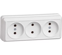 Розетка GENERICA 3местн. без з/к 10А откр.уст. ОКТАВА белый ERO30-K01-10-DC