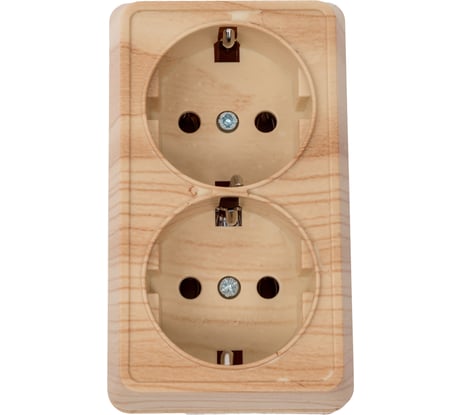 Розетка GENERICA 2местн. с з/к 16А откр.уст. ОКТАВА сосна ERO21-K03-16-DC