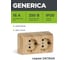Розетка GENERICA 2местн. с з/к 16А откр.уст. ОКТАВА сосна ERO21-K03-16-DC 2