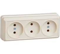 Розетка GENERICA 3местн. без з/к 10А откр.уст. ОКТАВА кремовый ERO30-K33-10-DC