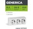 Розетка GENERICA 3местн. с з/к 16А откр.уст. ОКТАВА белый ERO31-K01-16-DC 2