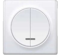 Комплект OneKeyElectro Выключатель двухклавишный с подсветкой (1 шт.); рамка (1 шт.), цвет белый 2242878