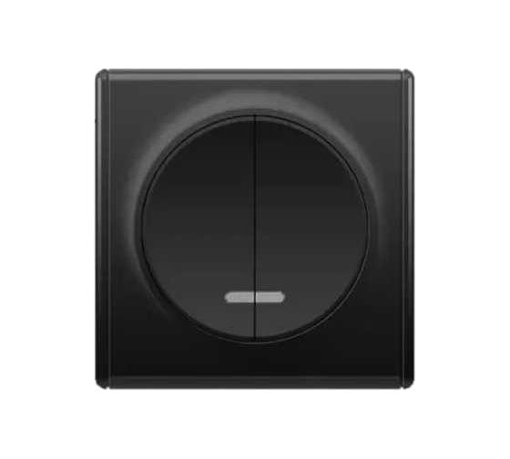 Комплект OneKeyElectro Выключатель двухклавишный с подсветкой (1 шт.); рамка (1 шт.), цвет черный 2242880 1
