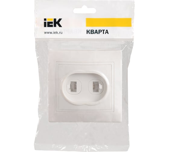 2-местная телефонная розетка IEK КВАРТА РТ12-КБ, белый ETK20-K01-DM