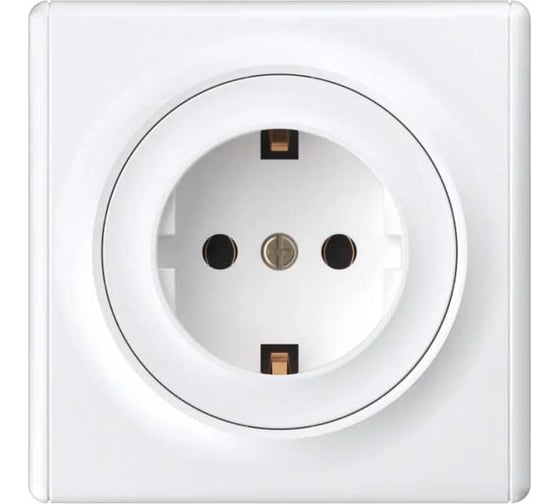 Комплект OneKeyElectro Розетка с заземлением, винтовые контакты (1 шт.); рамка (1 шт.), цвет белый 2242801 1